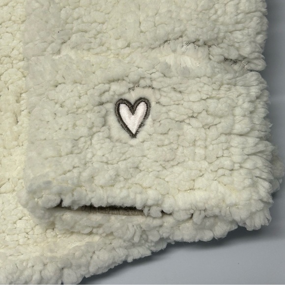 Womens Sherpa Sweatshirt Sz M Pullover 1/4 Zip Pockets Love You Grandma Logo - Picture 5 of 12